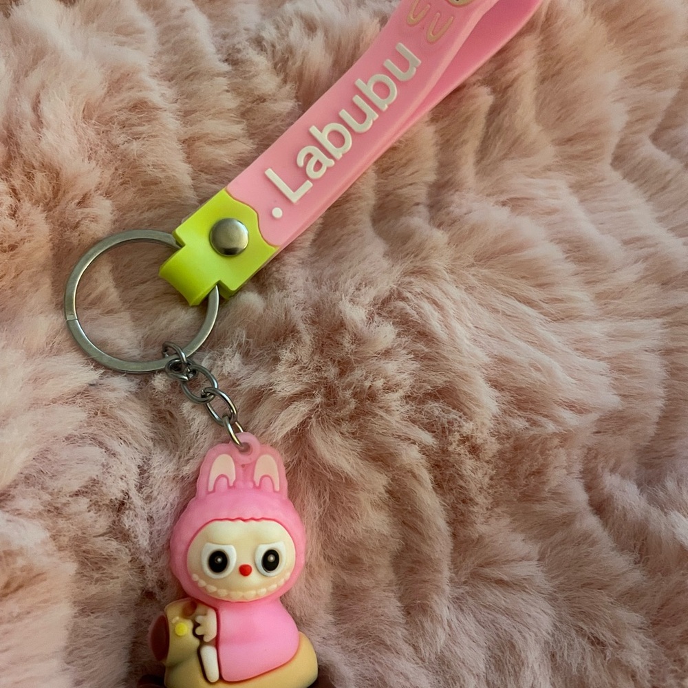 Labubu Pink Bunny Keychain for Kids